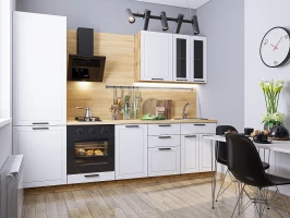 Модульная прямая кухня Глетчер-04 Айленд Силк