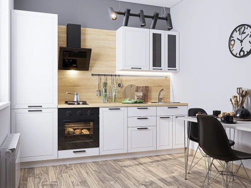 Модульная прямая кухня Глетчер-04 Айленд Силк