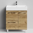 Тумба Мальта 70 напольный, ящики и дверь, Дуб Тортуга ПВХ 2357-43, правый Vodok с раковиной в комплекте Тумба Мальта 70 напольный, ящики и дверь, Дуб Тортуга ПВХ 2357-43, правый Vodok с раковиной в комплекте