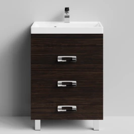 Тумба Орландо 60 напольный, Палисандр ПВХ 43101 Vodok с раковиной в комплекте