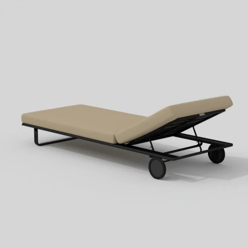 Шезлонг COSTA на колесах бежевый - каркас карбон