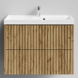Тумба Тач 80 подвесной, Дуб Тортуга ПВХ 2357-43 Vodok с раковиной в комплекте