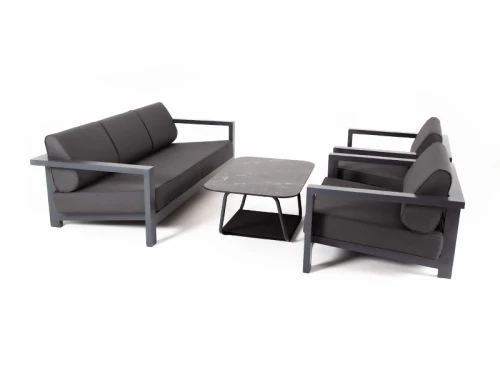 "Гранада" лаунж-зона из алюминия со столиком из HPL