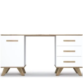 Стол письменный Вега Скандинавия 140, белый глянец