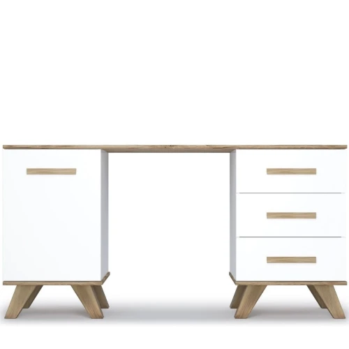 Стол письменный Вега Скандинавия 140, белый глянец