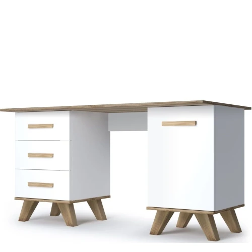 Стол письменный Вега Скандинавия 140, белый глянец