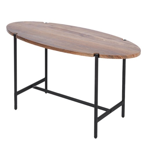 Стол журнальный МеталлАрт М025 коричневый дуб/черный