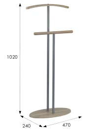 Вешалка костюмная Дэви 2 металлик/дуб сонома