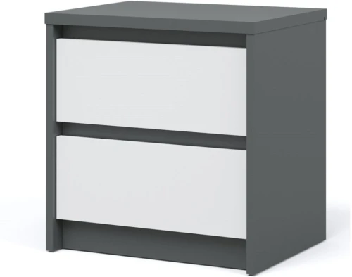 Тумба «Мишель» 2ящ, Антрацит/Белый жемчуг