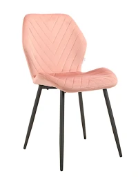 DC828 Стул мягкий, ПЫЛЬНО-РОЗОВЫЙ#G62-23 велюр, каркас металл черный КРУГЛЫЙ