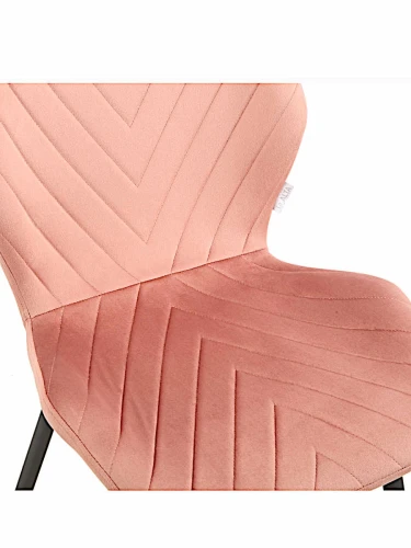 DC828 Стул мягкий, ПЫЛЬНО-РОЗОВЫЙ#G62-23 велюр, каркас металл черный КРУГЛЫЙ