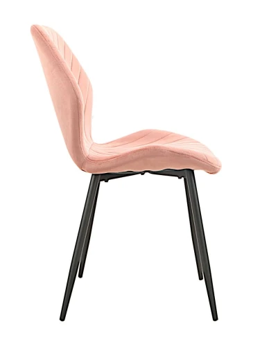 DC828 Стул мягкий, ПЫЛЬНО-РОЗОВЫЙ#G62-23 велюр, каркас металл черный КРУГЛЫЙ