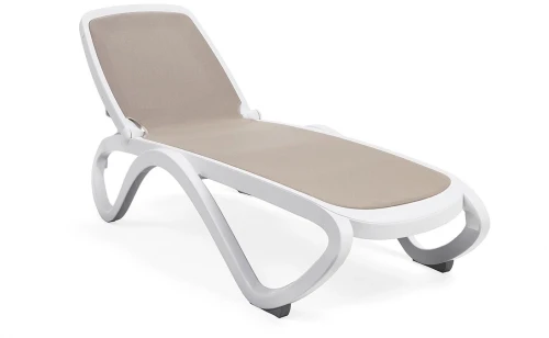 Шезлонг Nardi Omega без подлокотников, бело-коричневый