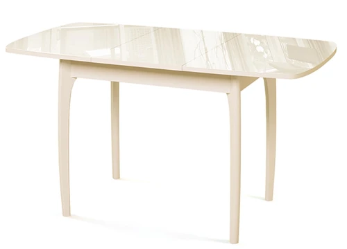 Стол DikLine M15 слоновая кость/стекло бежевое optiwhite
