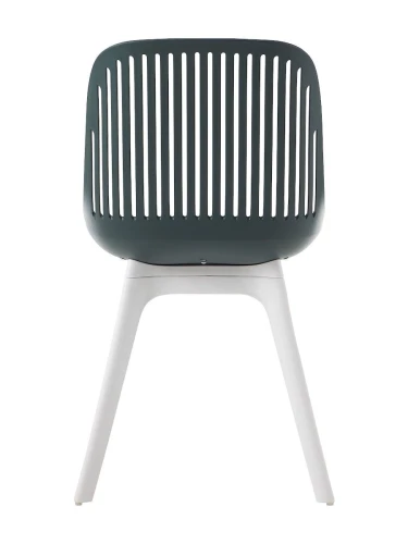 DC270 Стул пластиковый, ТЕМНО-ЗЕЛЕНЫЙ c подушкой, ноги белые