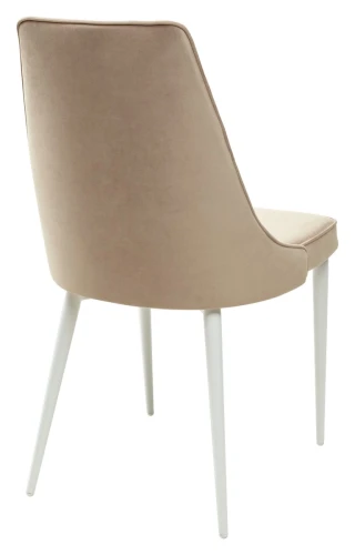 Стул NEPAL-P БЕЖЕВЫЙ #5, велюр/ белый каркас М-City