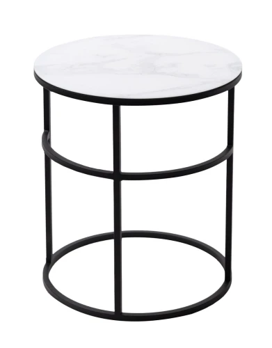 Журнальный столик Френсис Белый мрамор, стекло/ черный M-city