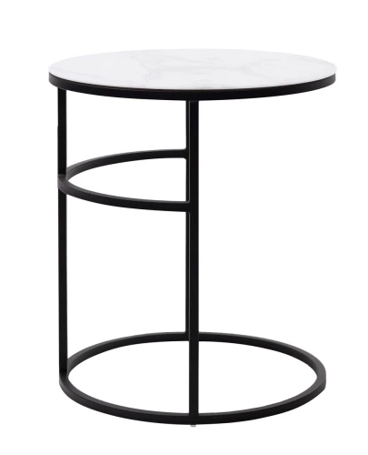 Журнальный столик Френсис Белый мрамор, стекло/ черный M-city