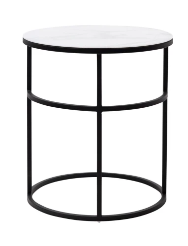 Журнальный столик Френсис Белый мрамор, стекло/ черный M-city