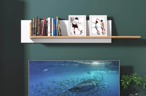 Полка навесная, TAURUS, цвет белый\дуб вотан