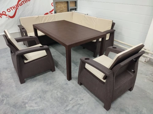 Обеденная группа под искусственный ротанг YALTA LARGE MAXI SET
