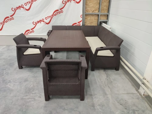 Обеденная группа под искусственный ротанг YALTA LARGE MAXI SET