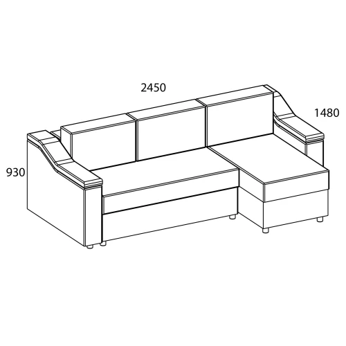 МЯГКАЯ МЕБЕЛЬ, Диван угловой FELLINI. Цвет NEBBY 025