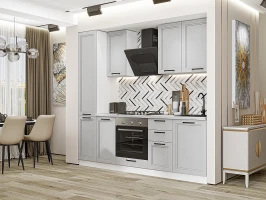Кухонный гарнитур Нео-02 Grey Silk Белый