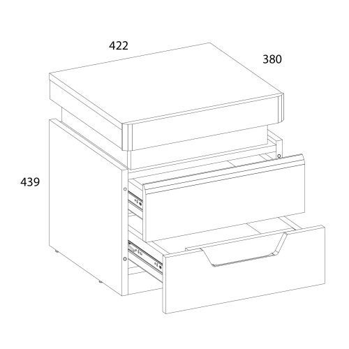 Тумба прикроватная 2S, TORINO, цвет белый/Дуб наварра
