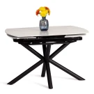 Стол обеденный Winston/Винстон столешница керамика (глянцевая) / опоры металл, белый/черный, (120+30+30)x80x75(+1) см Стол обеденный Winston/Винстон столешница керамика (глянцевая) / опоры металл, белый/черный, (120+30+30)x80x75(+1) см