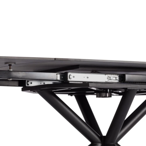 Стол обеденный Winston/Винстон столешница керамика (глянцевая) / опоры металл, белый/черный, (120+30+30)x80x75(+1) см