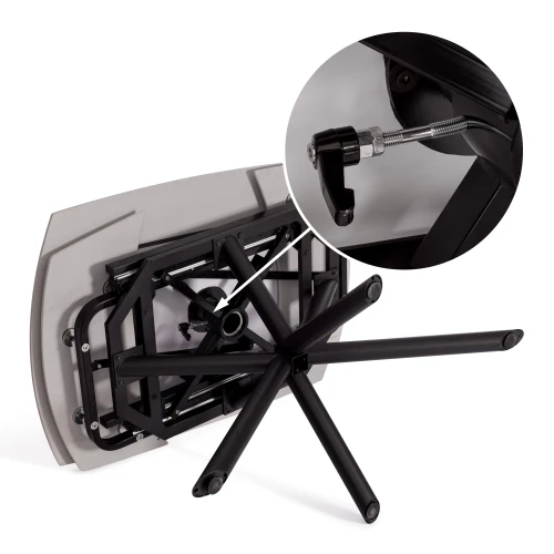 Стол обеденный Winston/Винстон столешница керамика (глянцевая) / опоры металл, белый/черный, (120+30+30)x80x75(+1) см