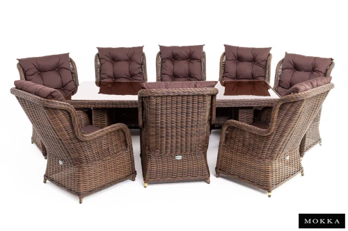 Комплект плетеной мебели МОККА SAN MARINO (стол обеденный, 8 кресел), Бронзовый