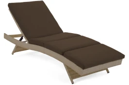 Шезлонг, лежак из искусственного ротанга  МАРА «MARA» в комплекте в матрасом  -  Greige