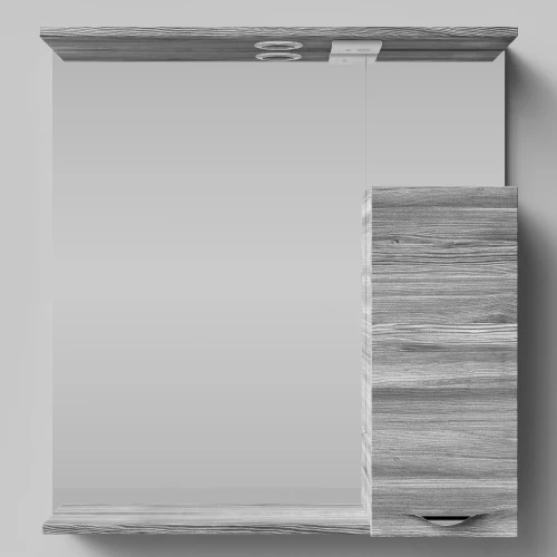 Зеркало Марко 75, ручки Хром, Лиственница структурная контрастно-серая ПВХ 64202, правый