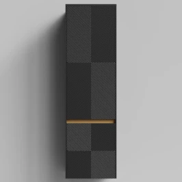 Пенал Аурум 45, пример RAL 9005 Чёрный янтарь, матовая, подвесной, левый