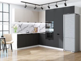Готовый кухонный гарнитур Евро Лайн-03 Агат/Антрацит