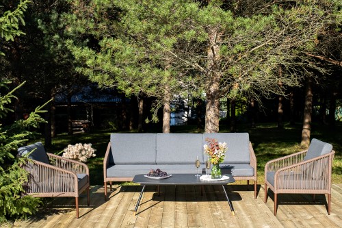 "Канны" лаунж-зона 5-местная плетеная из роупа (веревки), роуп коричневый