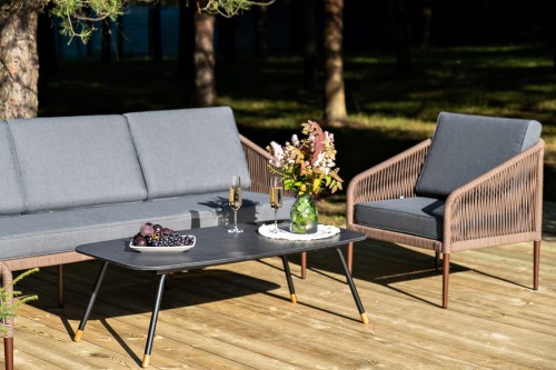 "Канны" лаунж-зона 5-местная плетеная из роупа (веревки), роуп коричневый