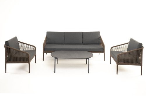 "Канны" лаунж-зона 5-местная плетеная из роупа (веревки), роуп коричневый