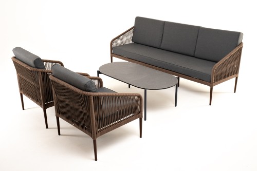 "Канны" лаунж-зона 5-местная плетеная из роупа (веревки), роуп коричневый