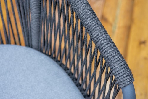 "Романо" обеденная группа на 6 персон, каркас темно-серый, роуп темно-серый