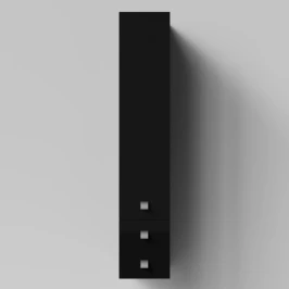 Пенал Квадро 30 подвесной, Черный глянец ПВХ, левый