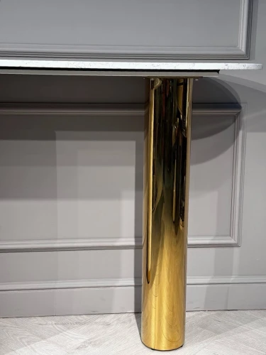 Стол-консоль Прима MC3043-120WH,120х40х85 см, белый мрамор/золото