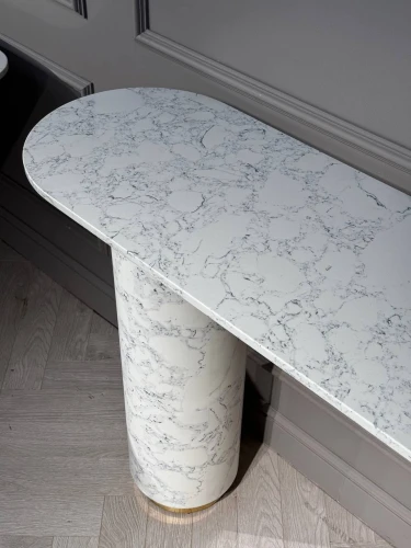 Стол-консоль Прима MC3043-120WH,120х40х85 см, белый мрамор/золото