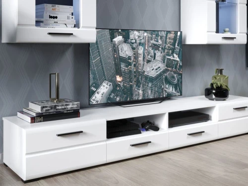 Стенка «Рио-2», Белый жемчуг/белый глянец