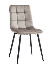 DC209 Стул мягкий, МОККО#G62-13 велюр, каркас металл черный КРУГЛЫЙ