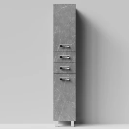 Пенал Орландо 35 напольный, Мрамор Серый софт тач ПВХ 4044-1, левый