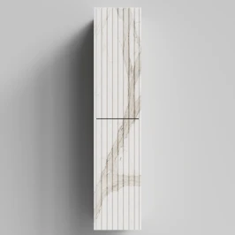 Пенал Тач 30 подвесной, Мрамор Белый натур милк ПВХ 2537, правый