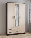 Шкаф с зеркалом Лагуна 120 см, венге/дуб молочный